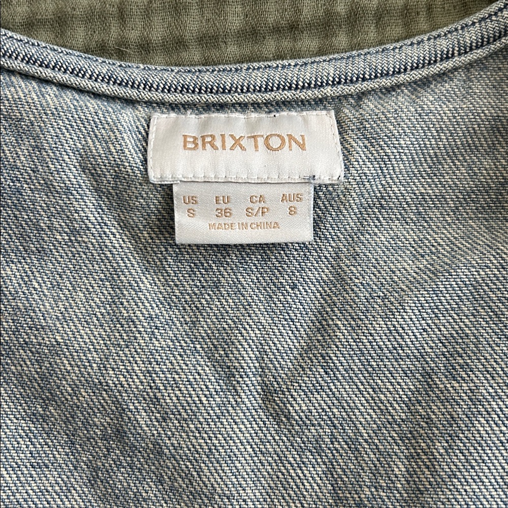 Brixton Light Blue Denim Embroidered Vest - Picture 2 of 4